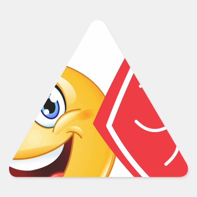sports fan emoji triangle sticker (Front)