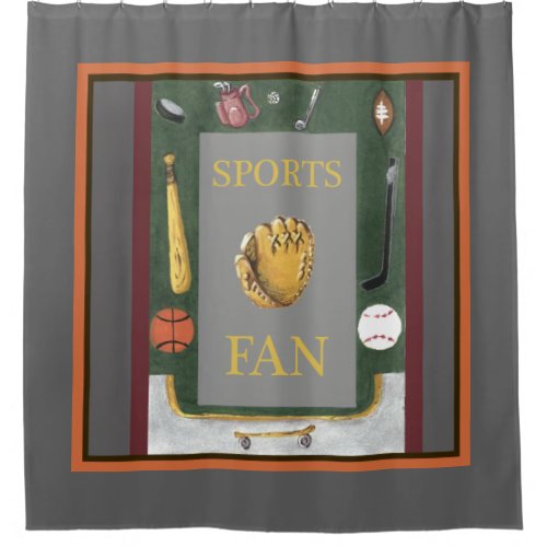 sports fan equipment shower curtain