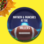 SPORTS Fan Football Stadium Party Paper Plates<br><div class="desc">Invite all your rowdy friends to enjoy your Super Bowl feast on game day with customizable paper plates - CHANGE TO YOUR LAST NAME or change all the wording,  just click personalize. MATCHING items in our store.</div>