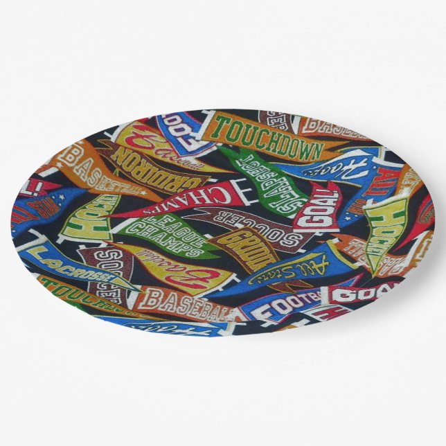 Sports Fan Pennant Pattern Plates (Angled)