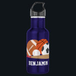 Sports Fan Personalized Stainless Steel Water Bottle<br><div class="desc">Personalized design for your little athletes and sports fans.</div>
