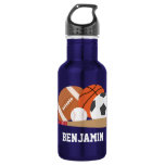 Sports Fan Personalized Stainless Steel Water Bottle