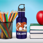 Sports Fan Personalized Stainless Steel Water Bottle<br><div class="desc">Personalized design for your little athletes and sports fans.</div>