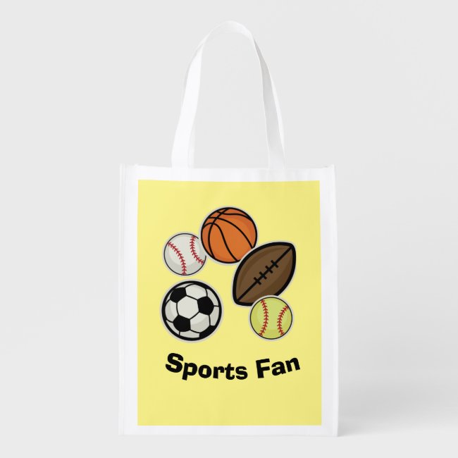 Sports Fan Reusable Grocery Bag