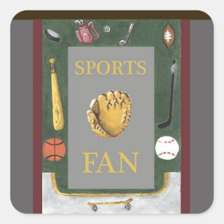 Sports Fan Sticker with Equipment