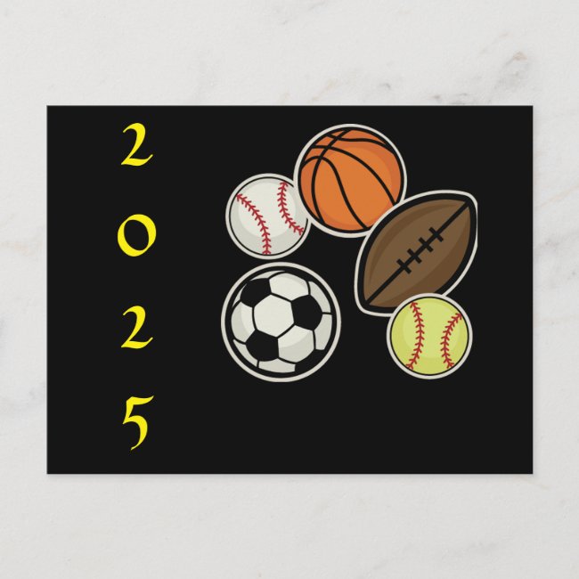 Sports Fan with 2025 Calendar on Back 