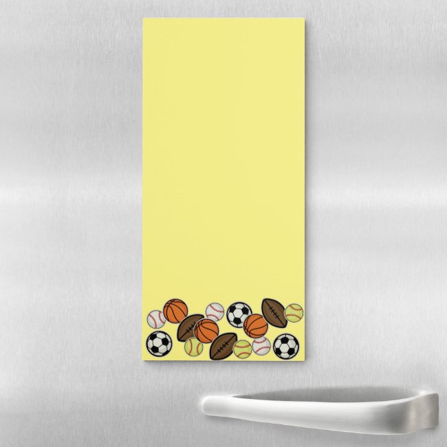 Sports Fans Pattern Magnetic Notepad