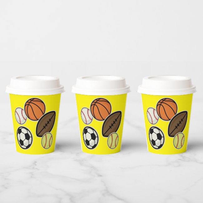 Sports Fans Set of Paper Cups