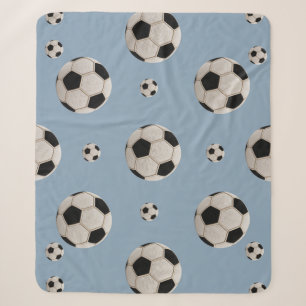Sports Fans Ultimate Faux Patchwork Soccer Ball Sherpa Blanket