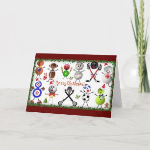 Sports Filled Merry Christmas Holiday Card
