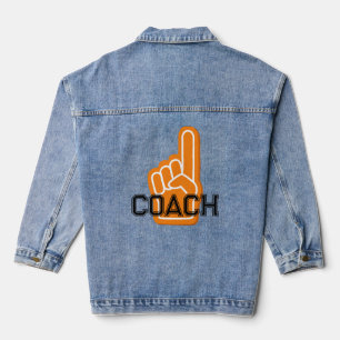 Sports Finger Orange Team COACH Fun Her Denim Jacket