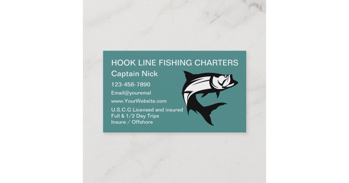 Sports Fishing Charter Business Cards Zazzle