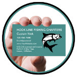 Sports Fishing Charter Business Cards<br><div class="desc">Fishing charter and sports fishing boat captain business card design with image of a fish and simple layout with charter fishing information you can customize online.</div>