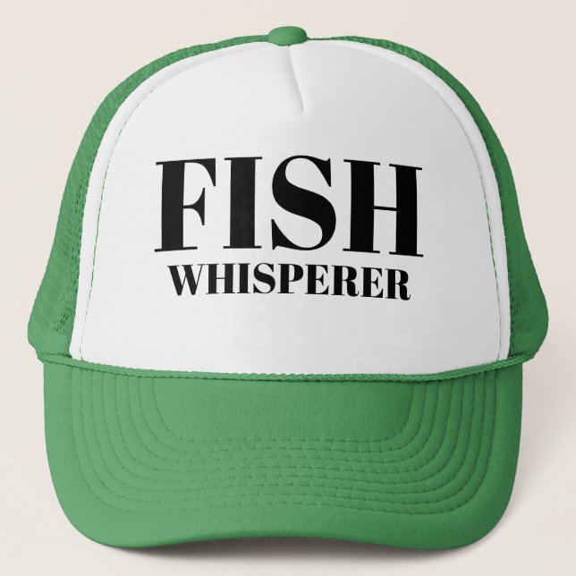 Sports Fishing Dad Baseball FISH WHISPERER Lucky  Trucker Hat (Front)