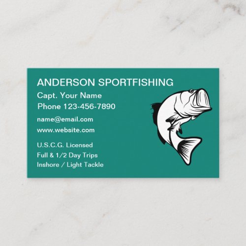 Sports Fishing Theme Business Cards