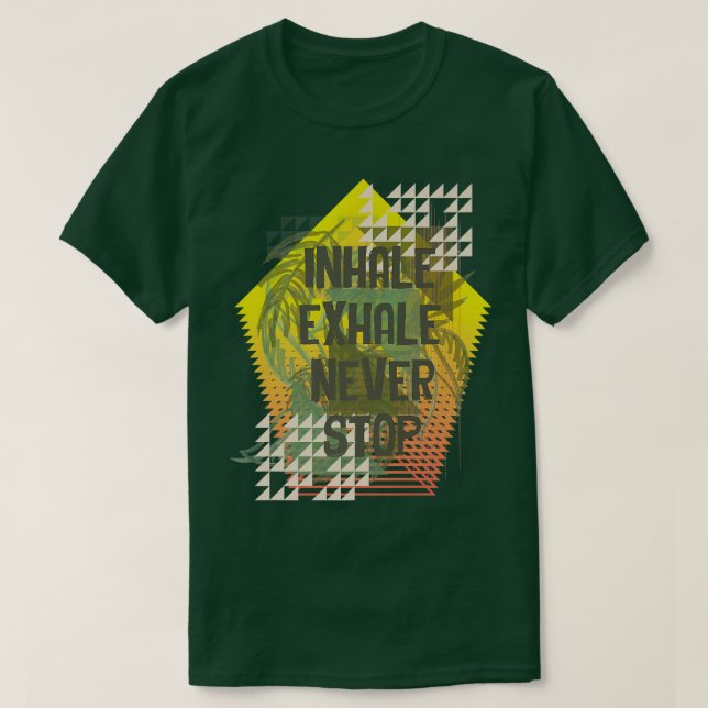 Sports Fitness Workout Gym Inhale Ehale Yoga Medit T-Shirt (Design Front)