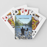 Sports Fly Fishing Fisherman In Stream Personalize Playing Cards at Zazzle