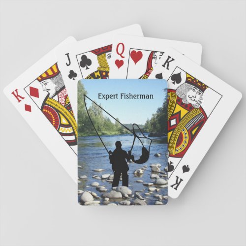 Sports Fly Fishing fisherman in stream Personalize Playing Cards