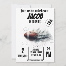 Sports Flying Football Birthday Invitation