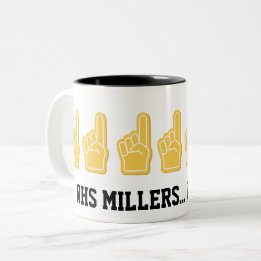 Sports Foam Hand Finger School Initials Name Fun T Two-Tone Coffee Mug