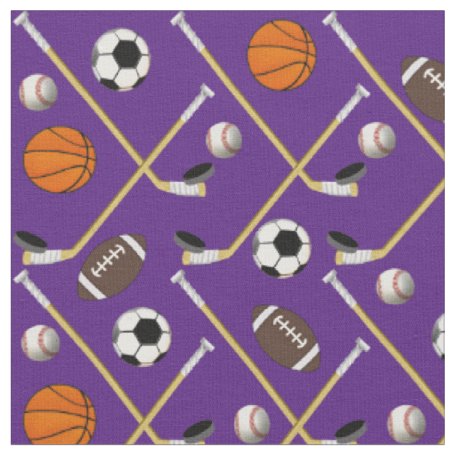 Sports Football Baseball Basketball Soccer Hockey Fabric | Zazzle.com