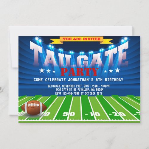 Sports Football Birthday Party Card