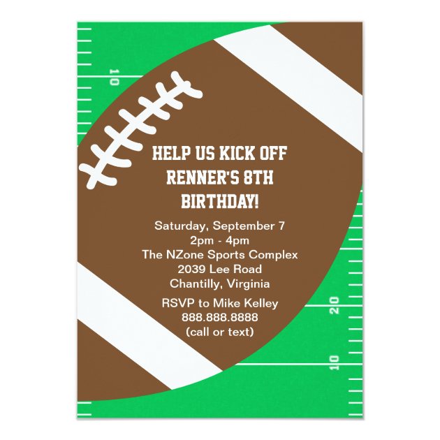 Sports Football Birthday Party Invitation