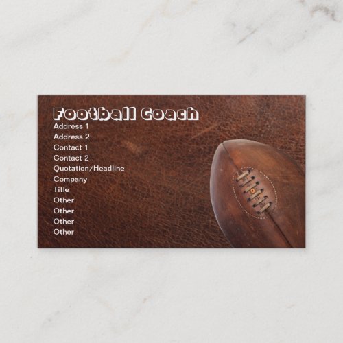 Sports Football Coach, or Team Player Business Card Templates