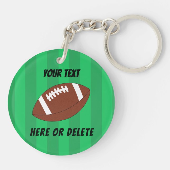 Sports Football Field Custom  Keychain (Back)