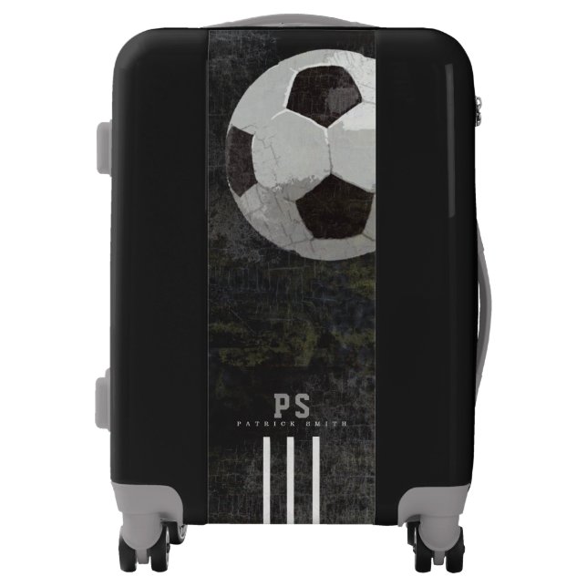 sports football / foot-ball black/white ball luggage (Front)