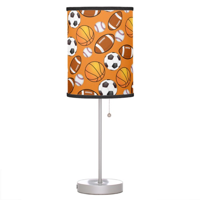 Sports football soccer baseball basketball Pattern Table Lamp (Left)