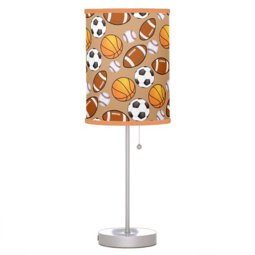 Sports football soccer basketball Brown Shade Table Lamp