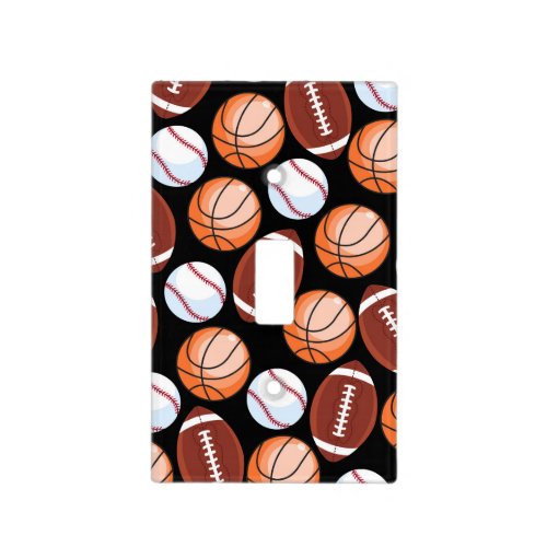 SPORTS FUN Baseball Football Basketball Pattern Light Switch Cover