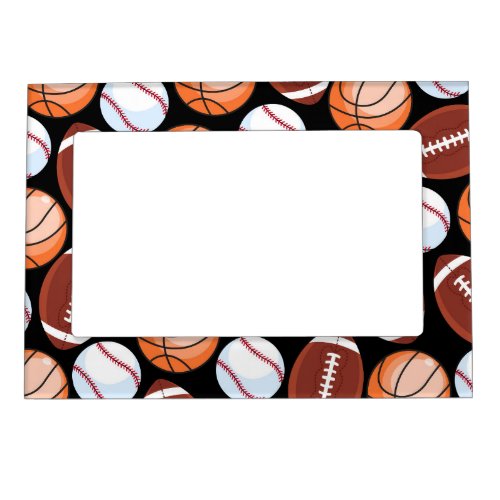 SPORTS FUN Baseball Football Basketball Pattern Magnetic Frame