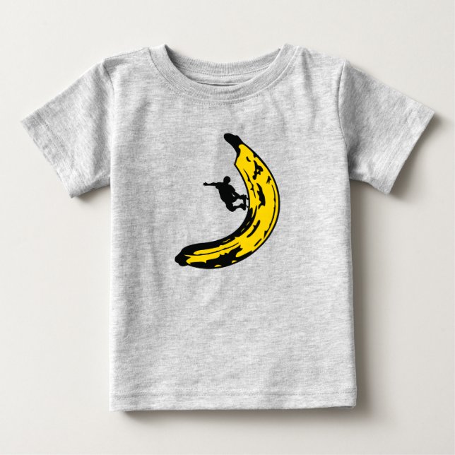Sports Funny Skateboard Banana Baby T-Shirt (Front)