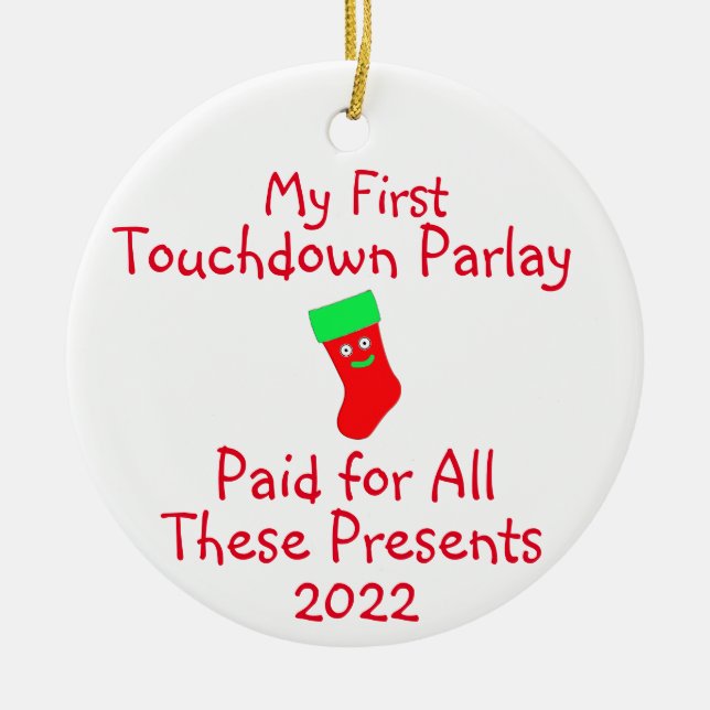 Sports Gambling Ceramic Ornament (Front)