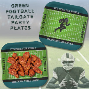 Sports Game Day Tailgate Football Field Paper Plates
