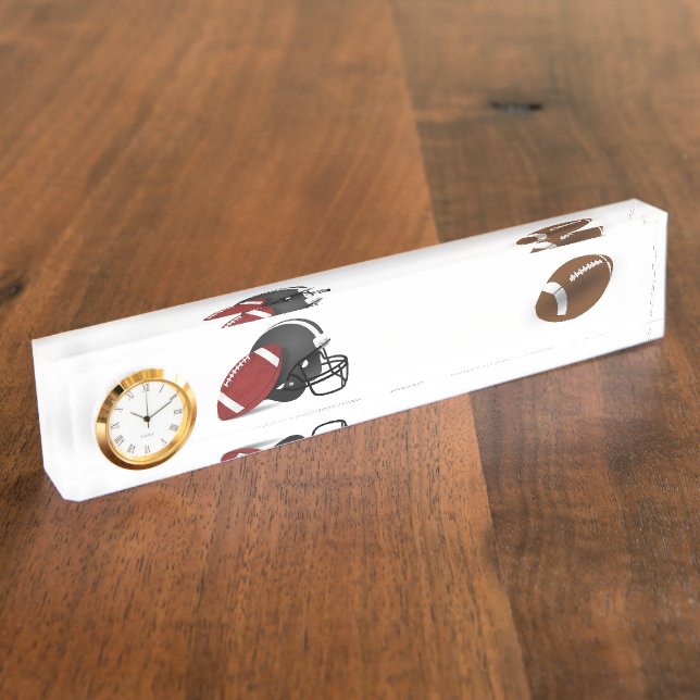 Sports Game Team Ball Football Coach Teacher Desk Name Plate (Side)