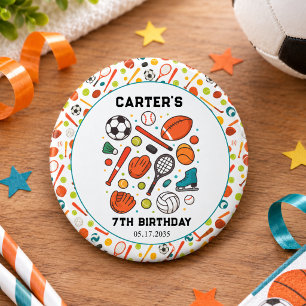 Sports Game Time All-Star Birthday Kids Sport Button