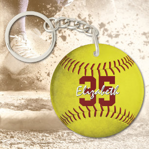 sports gifts with team name softball keychain