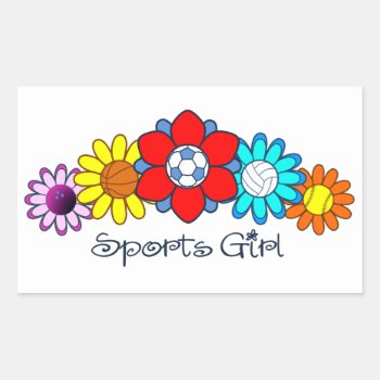 Sports Girl - Soccer Rectangular Sticker by SportsGirlStore at Zazzle