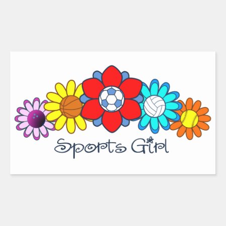 Sports Girl - Soccer Rectangular Sticker