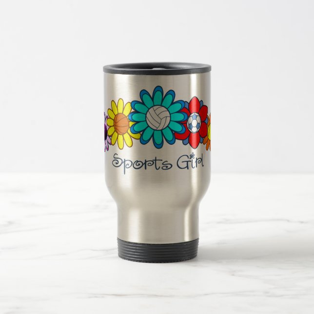 Sports Girl - Volleyball Travel Mug (Center)
