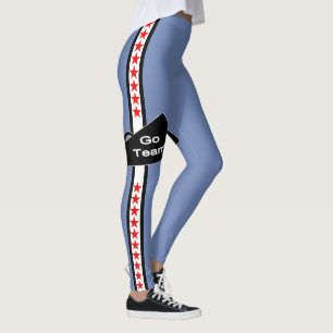 Sports Go Team Megaphone Stars Stripe Leggings