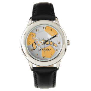 Sports Gold Soccer Ball DIY Name Watch