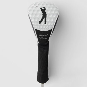 Sports Golfer Male Black Silhouette Golf Head Cover