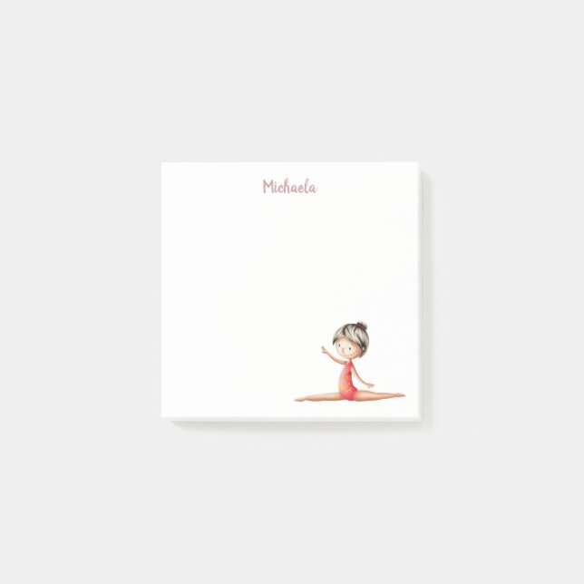 Sports gymnast doing a split personalized post-it notes (Front)