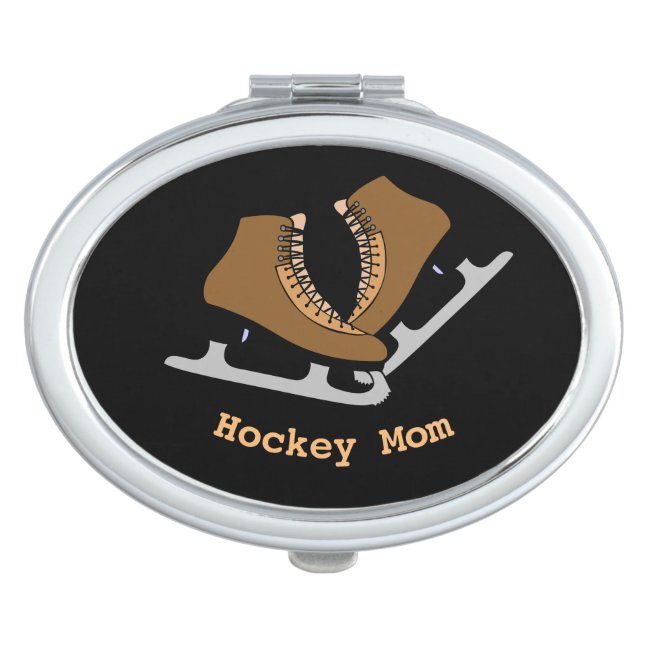 Sports Hockey Mom Ice Skates Compact Mirror
