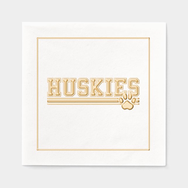 Sports Huskies  Foil Napkins (Front)