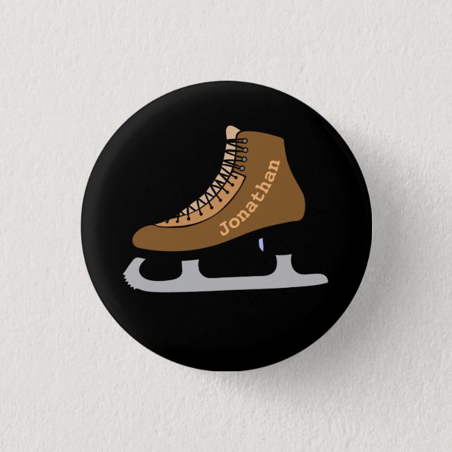 Sports Ice Hockey Skate Button
